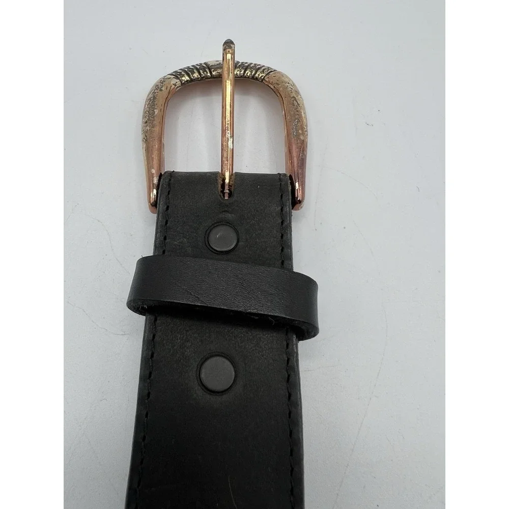 Brushy Creek Full‎ Grain Cowhide Leather Belt Black Size 44 Made In USA 4575